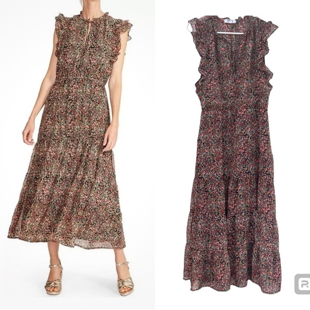 BB Dakota Madden Ditsy Floral Chiffon Maxi Dress